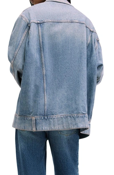 Shop Allsaints Willow Oversize Denim Jacket In Vintage Indigo
