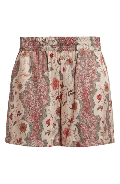 Shop Allsaints Charli Cascade Shorts In Clay Pink