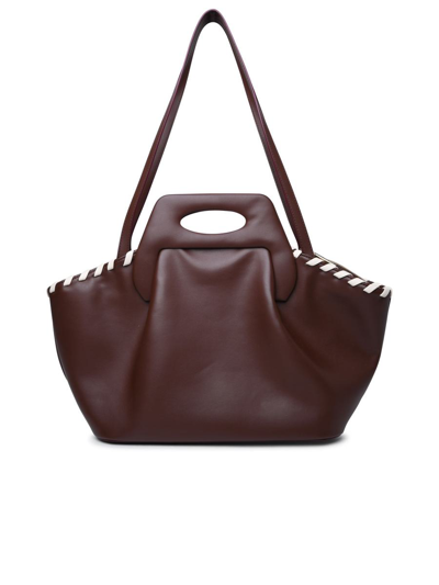 Shop Themoirè 'dhea' Brown Vegan Leather Bag