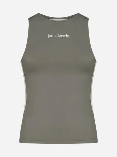 Shop Palm Angels Training Track Jersey Tank Top