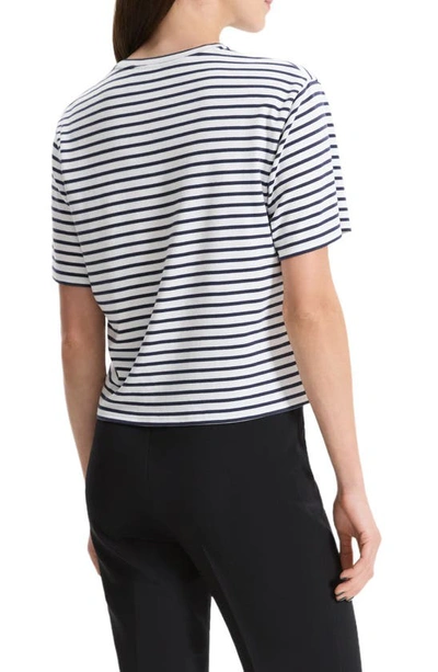 Shop Theory Boxy Stripe Supima® Cotton T-shirt In Navy Multi