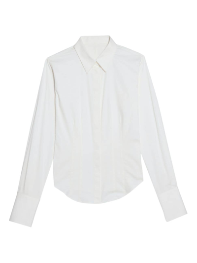 Shop Helmut Lang Women's Fitted Cotton Shirt In Optic White