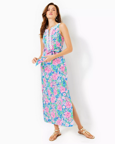 Shop Lilly Pulitzer Gulianna Cotton Maxi Shift Dress In Multi Spring In Your Step