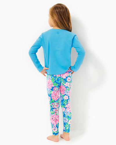 Shop Lilly Pulitzer Upf 50+ Luxletic Girls Mini Weekender Legging In Multi Spring In Your Step