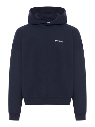 Shop Palm Angels B Classic Logo Hoody In Blue