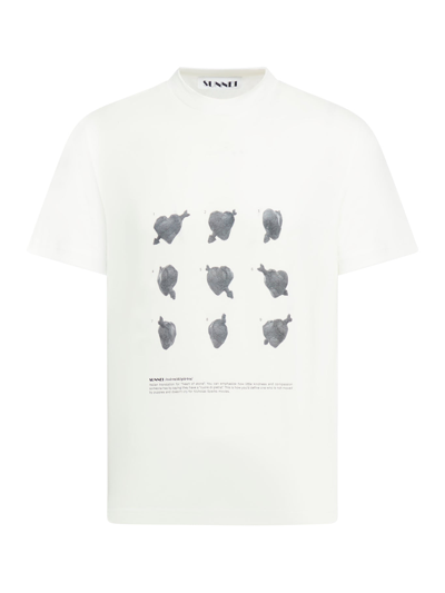Shop Sunnei Classic T-shirt ``cuori Di Pietra`` In White