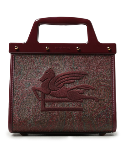 Shop Etro Love Trotter S Women`s Bag In Bordeaux Paisley Jacquard Fabric In Brown