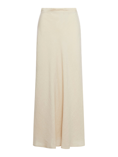 Shop 120% Lino Long Skirt In Linen In Nude & Neutrals