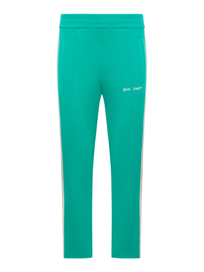 Shop Palm Angels Printed Sports Trousers In Green