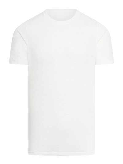 Shop 120% Lino Short Sleeve Linen Tshirt In White