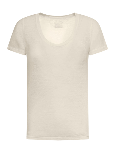 Shop 120% Lino Short Sleeve Women Tshirt In Nude & Neutrals