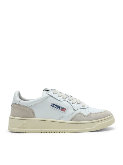 Shop Autry White Medalist Leather Sneaker