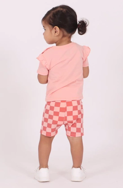 Shop Dot Australia Cute Frill T-shirt & Bike Shorts Set In Pink