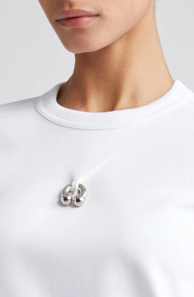 Shop Melitta Baumeister Pierced Cotton T-shirt In White