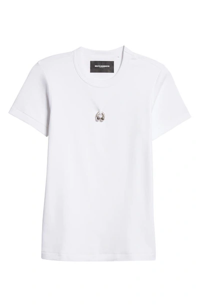 Melitta Baumeister Pierced Cotton T-shirt In White