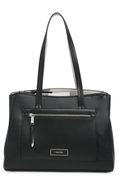 Shop Calvin Klein Hadley Tote Bag In Black/ Dove