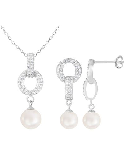 Shop Splendid Pearls Silver 7-8mm Pearl Set