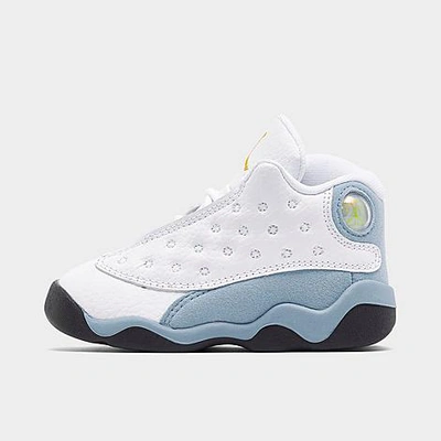 Shop Nike Jordan Kids' Toddler Air Retro 13 Basketball Shoes In White/yellow Ochre/blue Grey/black