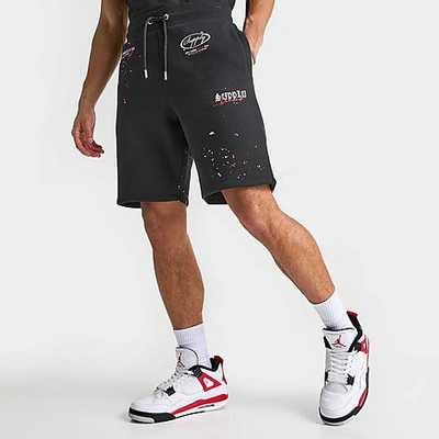 Shop Supply And Demand Men's Hackney Shorts In Black/white/jester Red
