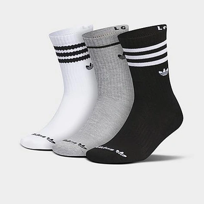 Shop Adidas Originals Adidas Women's Originals Roller 3.0 Crew Socks (3-pack) In White/grey/black