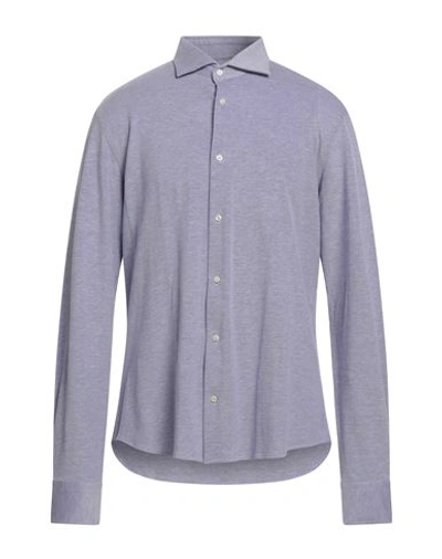 Shop Rossopuro Man Shirt Purple Size 17 Cotton
