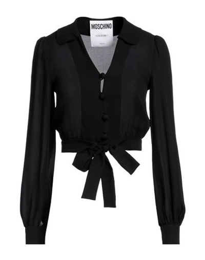 Moschino Woman Shirt Black Size 4 Silk In Black