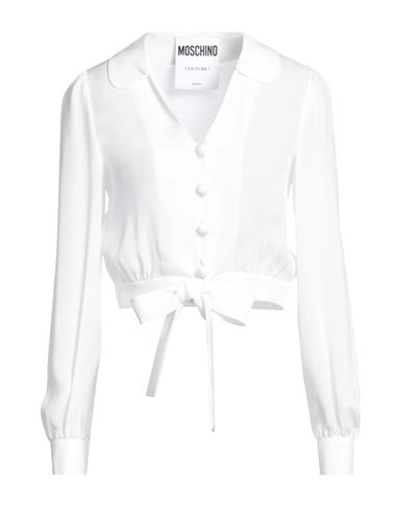 Shop Moschino Woman Shirt White Size 8 Silk
