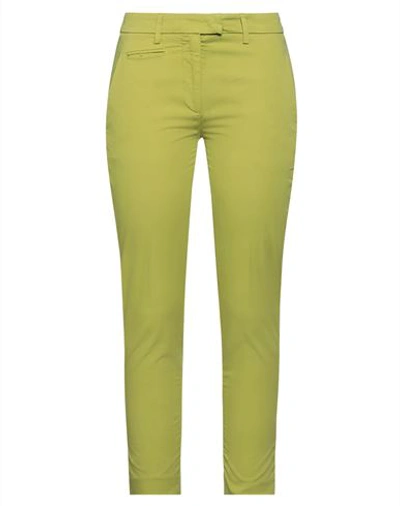 Dondup Woman Pants Green Size 27 Cotton, Elastane In Green