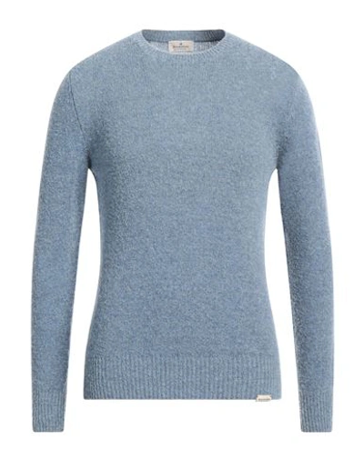 Brooksfield Man Sweater Pastel Blue Size 48 Cotton In Blue