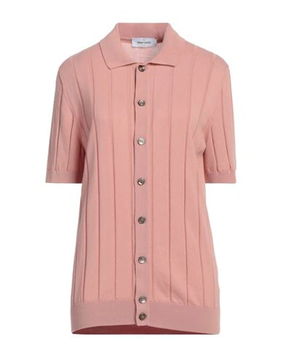 Shop Gran Sasso Man Cardigan Blush Size 40 Cotton In Pink