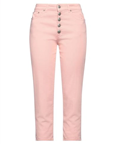 Shop Dondup Woman Denim Pants Light Pink Size 27 Cotton, Elastomultiester, Elastane
