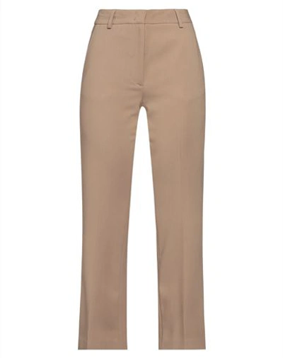 Shop Attic And Barn Woman Pants Camel Size 4 Polyester, Viscose, Elastane In Beige
