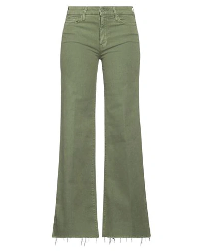 Mother Woman Jeans Military Green Size 24 Cotton, Lyocell, Elastane In Green
