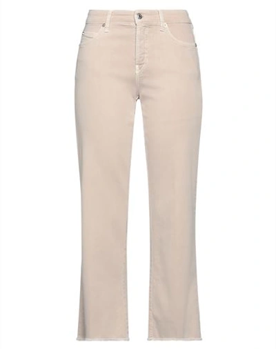 Shop Cambio Woman Jeans Sand Size 10 Cotton, Elastomultiester, Elastane In Beige