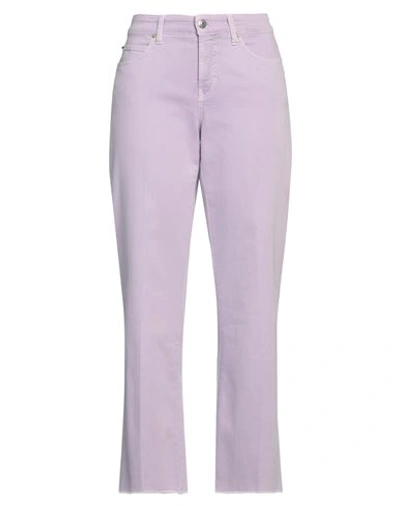 Shop Cambio Woman Jeans Lilac Size 8 Cotton, Elastomultiester, Elastane In Purple