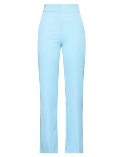 Shop Actualee Woman Pants Sky Blue Size 6 Polyester, Elastane