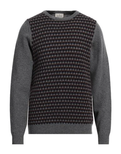 Brooksfield Man Sweater Grey Size 40 Wool, Polyamide In Grey
