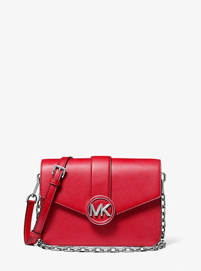 Shop Michael Kors Carmen Medium Convertible Shoulder Bag In Red