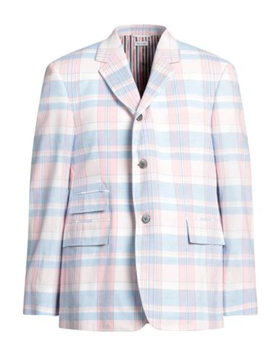 Shop Thom Browne Man Blazer Pink Size 1 Cotton