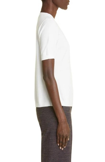 Lafayette 148 Plus Size Cotton Silk Short Sleeve Pullover Sweater In Cloud