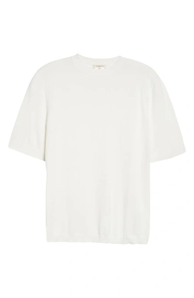 Lafayette 148 Plus Size Cotton Silk Short Sleeve Pullover Sweater In Cloud