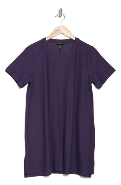 Shop Eileen Fisher Crewneck Tunic Top In Pansy