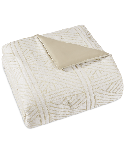 Pem America Crinkle Geo 9-pc. Comforter Set, Queen In Cement,white