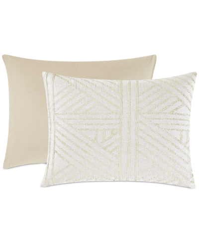 Pem America Crinkle Geo 9-pc. Comforter Set, Queen In Cement,white