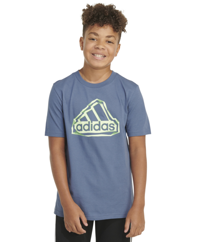Shop Adidas Originals Big Boys Short-sleeve Paper Graphic Cotton T-shirt In Preloved Ink