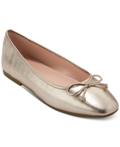 Shop Cole Haan Women's Yara Soft Ballet Flats In Soft Gold Leather