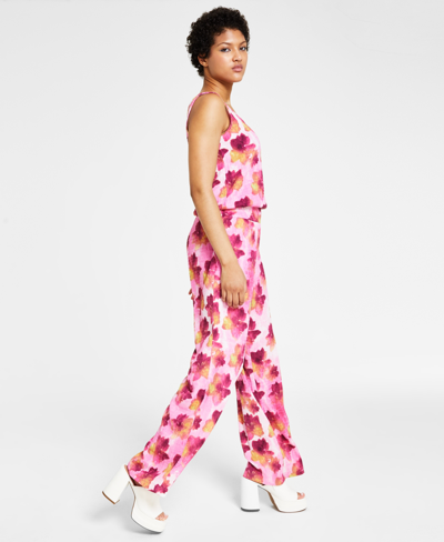 Shop Bar Iii Women's Floral-print Wide-leg Pants, Created For Macy's In Frankie Flrl A