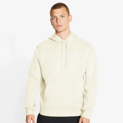 Shop Nike Mens  Club Basketball Pullover Hoodie In White/sail