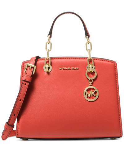 Shop Michael Kors Michael  Cynthia Extra Small Crossbody In Spiced Coral