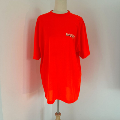 Pre-owned Balenciaga Oversized Neon Orange T Shirt